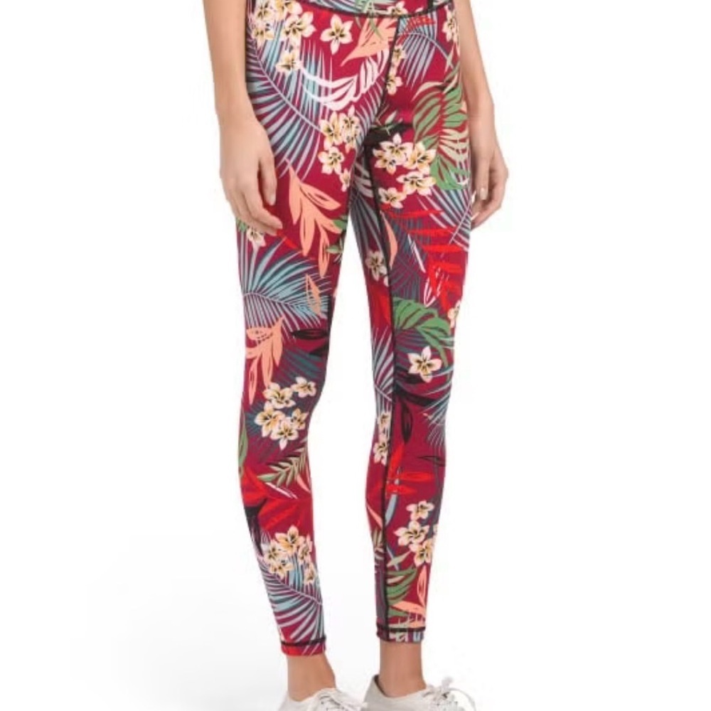 MINKPINK Tropical Floral Women's Leggings - Red and Green